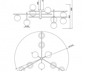 Подвесной светильник Maytoni MOD048PL-09G