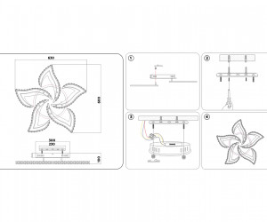 FA1724/5 GD золото 3000K/4200K/6400K 113W 630*600*100 (ПДУ РАДИО 2.4G)