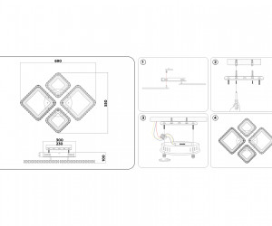 FA1726/4 CH хром 3000K/4200K/6400K 108W 690*550*100 (ПДУ РАДИО 2.4G)