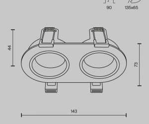 Встраиваемый светильник Technical DL126-02-GU10-W