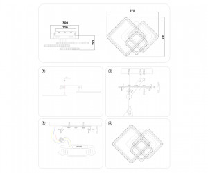 FA1733/3 BK/CH черный/хром 145W 3000K/4200K/6400K 670*510*150 (ПДУ РАДИО 2.4G)