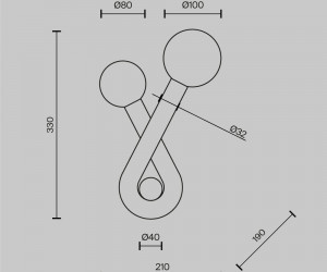 Настенный светильник (бра) Maytoni MOD476WL-02PT