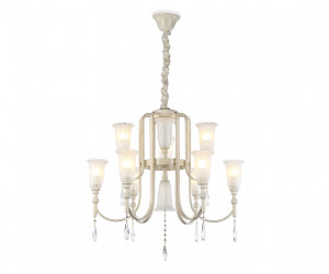 TR3248/9 BG/GD/FR бежевый/золото/белый матовый E14*9 max 40W D735*720