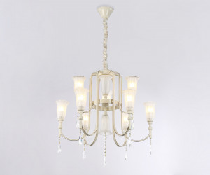 TR3248/9 BG/GD/FR бежевый/золото/белый матовый E14*9 max 40W D735*720