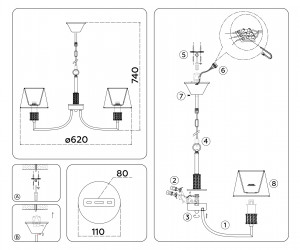 LH71214/5 CGD золото E14/5 max 40W D620*740