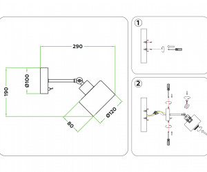 TR8135 WH белый E27 max 40W D120*290