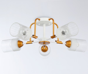 TR303323/5 WH/GD/CL/FR белый/золото/прозрачный/белый матовый E27*5 max 60W D620*200