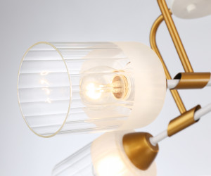 TR303323/5 WH/GD/CL/FR белый/золото/прозрачный/белый матовый E27*5 max 60W D620*200