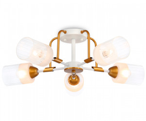TR303323/5 WH/GD/CL/FR белый/золото/прозрачный/белый матовый E27*5 max 60W D620*200