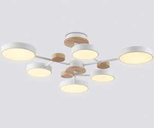 FL4861/6 WH/WD белый/дерево 90W 3000-6000K D750*180 (без ПДУ)