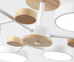 FL4861/6 WH/WD белый/дерево 90W 3000-6000K D750*180 (без ПДУ)