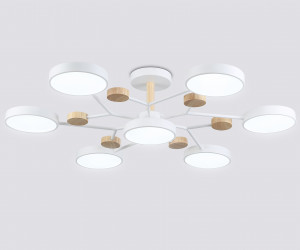 FL4864/7 WH/WD белый/дерево 126W 3000-6000K D830*190 (без ПДУ)