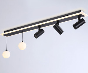 FL66202/1+5 BK черный 67W 3000K-6400K+G9/2 1000*100*400 (ПДУ ИК)