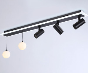 FL66202/1+5 BK черный 67W 3000K-6400K+G9/2 1000*100*400 (ПДУ ИК)