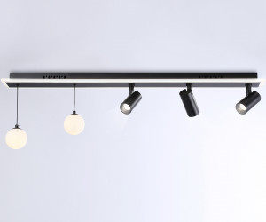 FL66202/1+5 BK черный 67W 3000K-6400K+G9/2 1000*100*400 (ПДУ ИК)