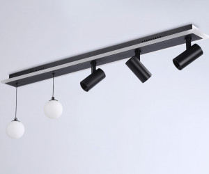 FL66202/1+5 BK черный 67W 3000K-6400K+G9/2 1000*100*400 (ПДУ ИК)