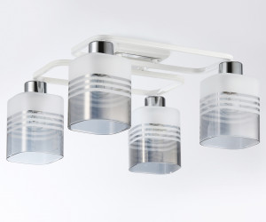 TR303205/4 WH/CH/SM/FR белый/хром/дымчатый/белый матовый E27*4 max 60W 370*370*200