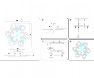 FA513/6+3 WH белый 216W 680*650*120 (ПДУ РАДИО 2.4G)