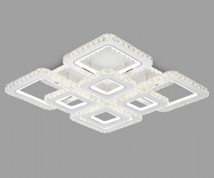 FA1737/4+4 WH/CH белый/хром 215W 3000K/4200K/6400K 720*720*120 (ПДУ РАДИО 2.4G)