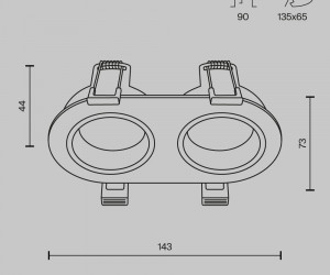 Встраиваемый светильник Technical DL126-02-GU10-B