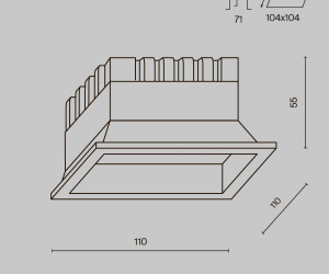 Встраиваемый светильник Technical DL056-12W3-4-6K-B