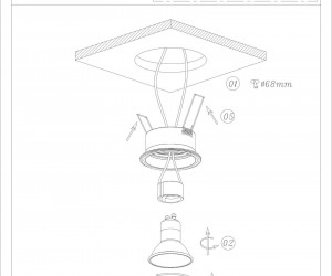 DK3012-WH Встраиваемый светильник влагозащ., IP 44, 50 Вт, GU10, белый, алюминий