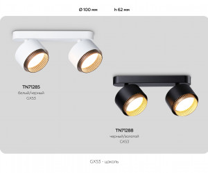 TN71288/2 BK/GD черный/золото GX53/2 max 12W 270*95*137