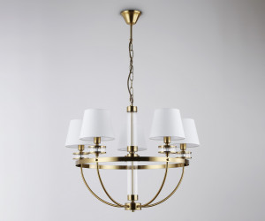 LH71251/5 BS/WH латунь/белый E14/5 max 40W D700*990