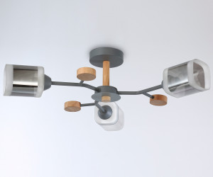 TR3033231/3 GR/LW/SM серый/светлое дерево/дымчатый E27*3 max 60W D700*180