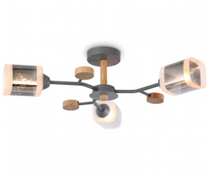 TR3033231/3 GR/LW/SM серый/светлое дерево/дымчатый E27*3 max 60W D700*180