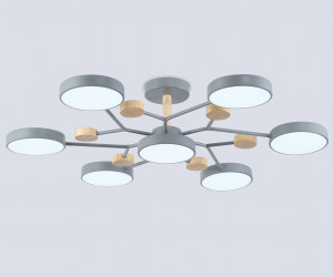 FL4865/7 GR/WD серый/дерево 126W 3000-6000K D830*190 (без ПДУ)