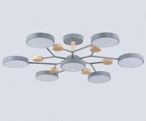 FL4865/7 GR/WD серый/дерево 126W 3000-6000K D830*190 (без ПДУ)