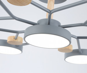 FL4865/7 GR/WD серый/дерево 126W 3000-6000K D830*190 (без ПДУ)