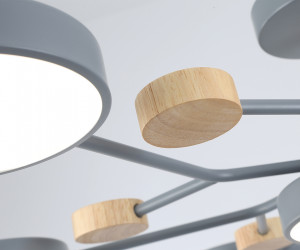 FL4865/7 GR/WD серый/дерево 126W 3000-6000K D830*190 (без ПДУ)