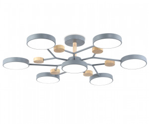 FL4865/7 GR/WD серый/дерево 126W 3000-6000K D830*190 (без ПДУ)