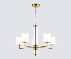 LH56011/5 BS/FR латунь/белый матовый E14*5 max 40W D640*1260