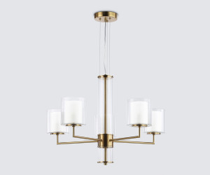 LH56011/5 BS/FR латунь/белый матовый E14*5 max 40W D640*1260