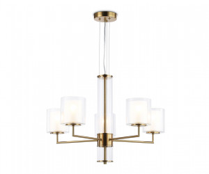 LH56011/5 BS/FR латунь/белый матовый E14*5 max 40W D640*1260