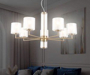 LH56013/7 BS/FR латунь/белый матовый E14*7 max 40W D790*1260