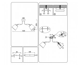 TR4731/3 BK/LWD черный/светлое дерево E27/3 max 40W D610*270