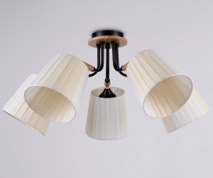 TR4733/5 BK/LWD черный/светлое дерево E27/5 max 40W D610*270