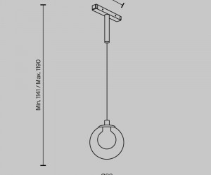 Трековый подвесной светильник Technical TR181PL-1-4WTW-B