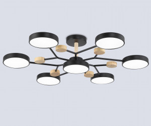 FL4866/7 BK/WD черный/дерево 126W 3000-6000K D830*190 (без ПДУ)