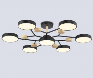 FL4866/7 BK/WD черный/дерево 126W 3000-6000K D830*190 (без ПДУ)