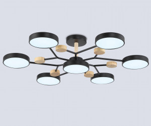 FL4866/7 BK/WD черный/дерево 126W 3000-6000K D830*190 (без ПДУ)