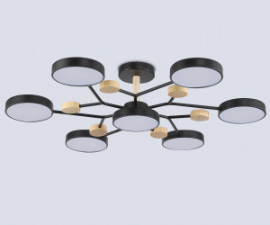 FL4866/7 BK/WD черный/дерево 126W 3000-6000K D830*190 (без ПДУ)