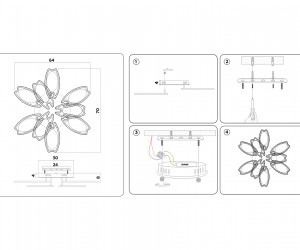FA579/6+3 WH белый 162W 700*640*120 (ПДУ РАДИО 2.4G)