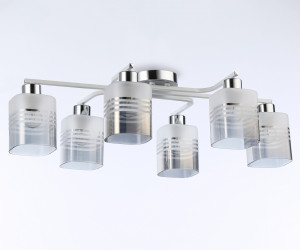 TR303207/6 WH/CH/SM/FR белый/хром/дымчатый/белый матовый E27*6 max 60W 710*400*200
