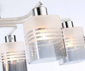 TR303207/6 WH/CH/SM/FR белый/хром/дымчатый/белый матовый E27*6 max 60W 710*400*200