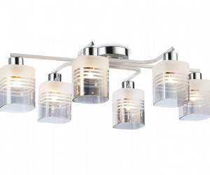 TR303207/6 WH/CH/SM/FR белый/хром/дымчатый/белый матовый E27*6 max 60W 710*400*200